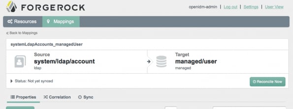 OpenIDM Admin Interface
