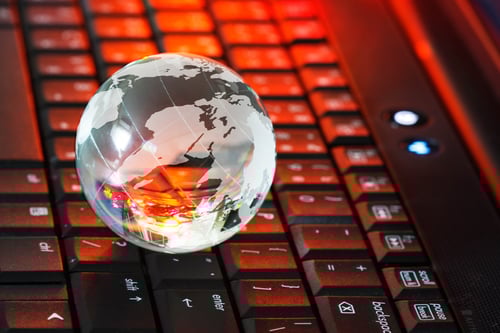 globe on keyboard