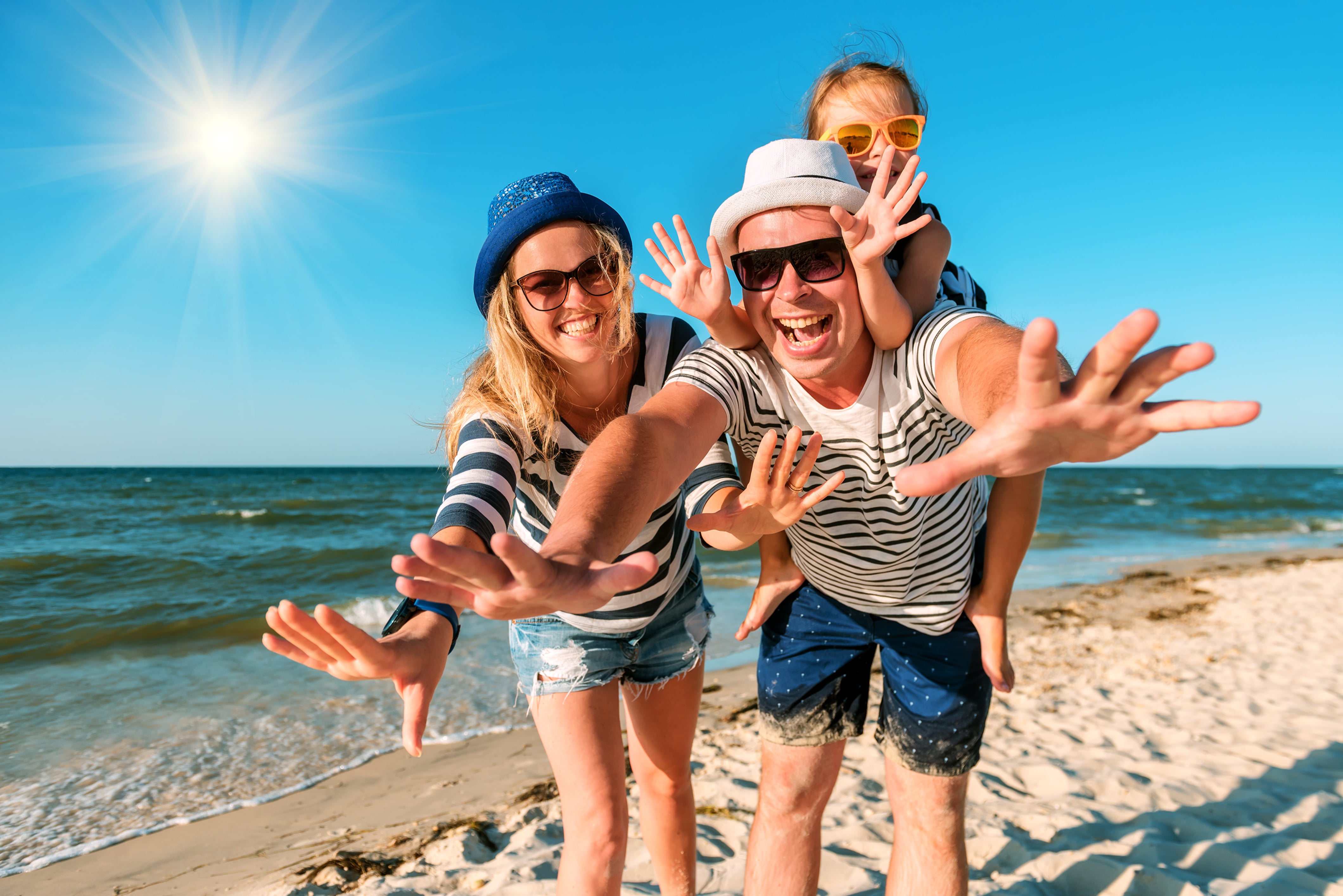 family at the beach