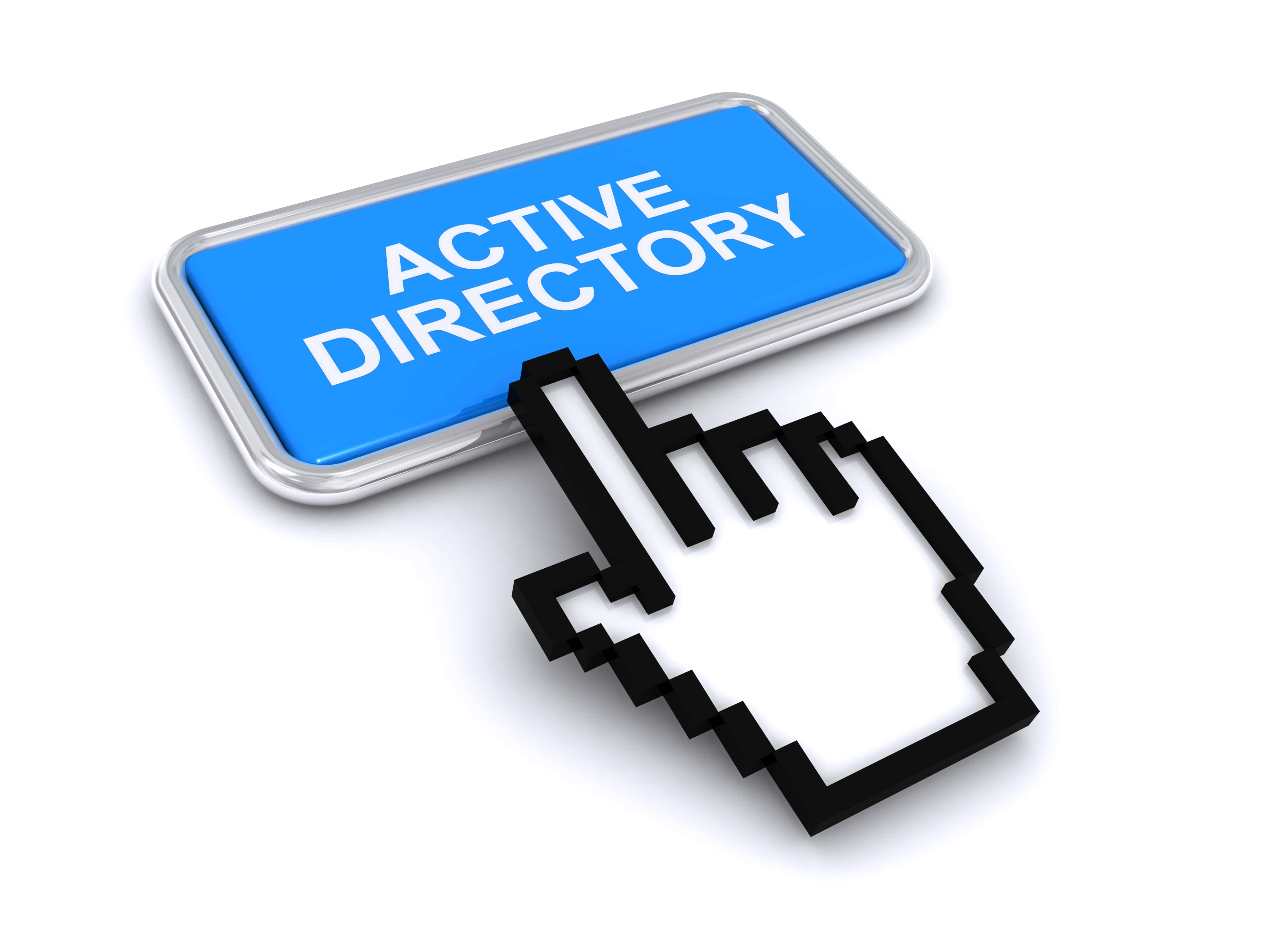active directory button with digital image of hand
